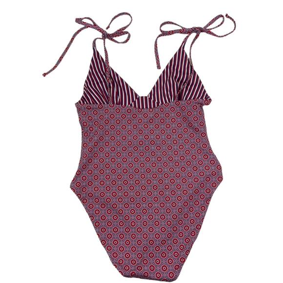 SOLID & STRIPED Purple and Red One Piece Swimsuit - Picture 5 of 5